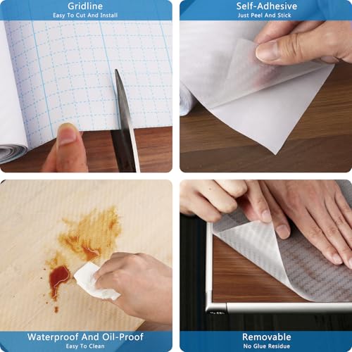 Self-Adhesive Shelf Liner - Clear 11.8" x 59" Waterproof Kitchen Mat