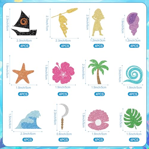 48 Tropical Hawaiian Cupcake Toppers for Summer Parties
