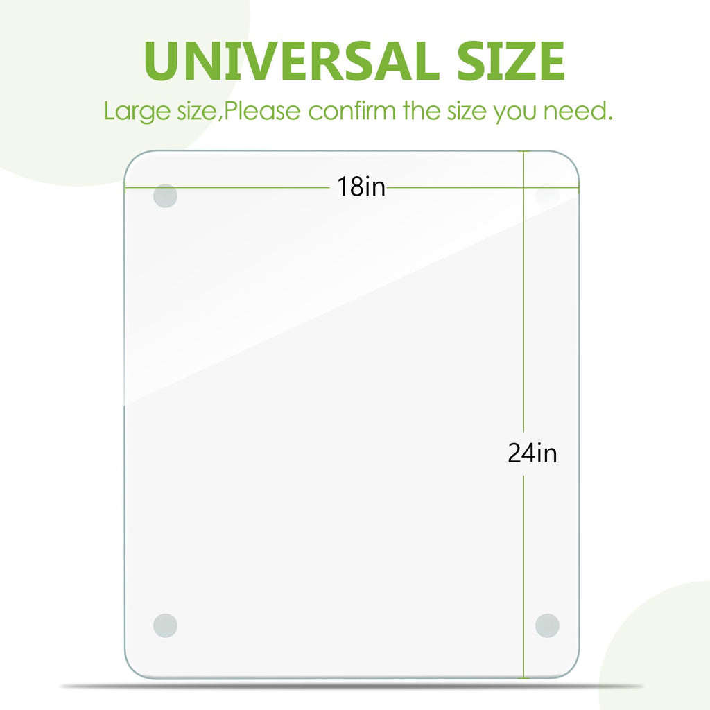 Tempered Glass Cutting Board for Kitchen,3 Pack Clear Glass Cutting Board with Rubber Feet, Scratch, Heat, Shatter Resistant and Easy to Clean(8"x12" & 10"x14" & 12"x16")
