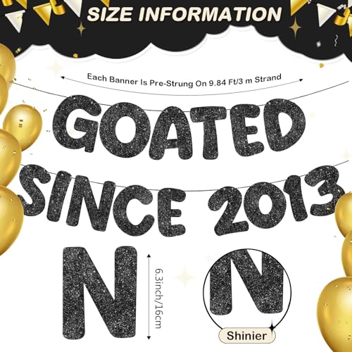 Fulmoon Black GOATED SINCE 2013 Banner - 13th Birthday Sign
