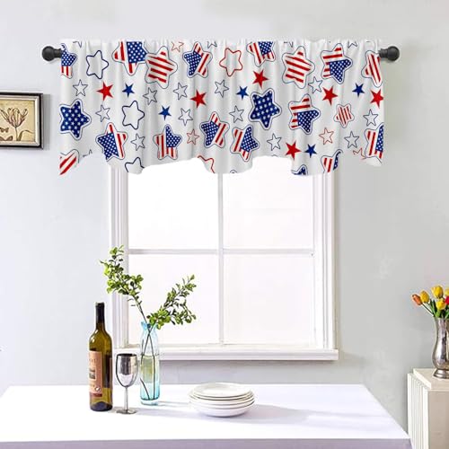 Independence Day American Flag Valance Curtain - 54x18 inch