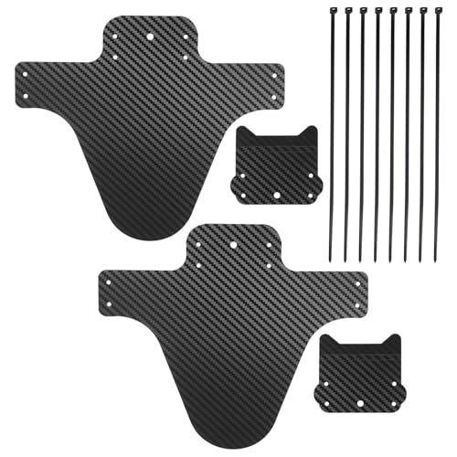 2 Sets Mountain Bike Fender Rear and Front Compatible Bicycle Mudguard Adjustable 29" Plus Size with 15 Cable Ties for Fat Bike Wheel Sizes and All Disc Brake Bicycles