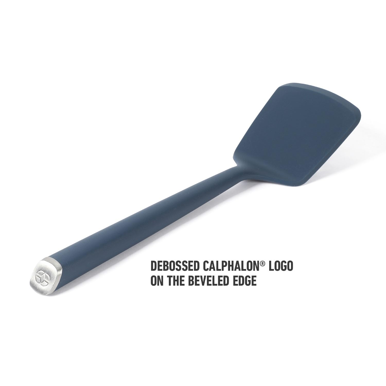 Calphalon Edge Silicone Turner, Flexible Silicone Cooking Spatula with Reinforced Core, Heat-Resistant Nonstick-Safe Turner for Flipping & Cooking, Navy