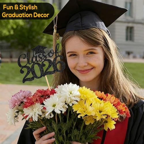 Class of 2026 Graduation Cake Toppers & Centerpieces Kit - 12PCS