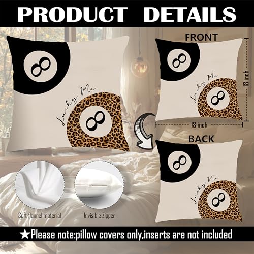 Leopard Cheetah Print Throw Pillow Covers 18x18 - Set of 2