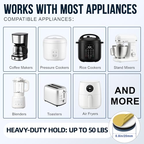 Lancord Adhesive Small Appliance Sliders for Countertop - 16 Piece Set