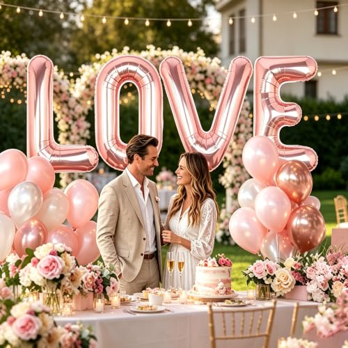 Rose Gold 40 Inch K Letter Balloon - Foil Mylar for Parties