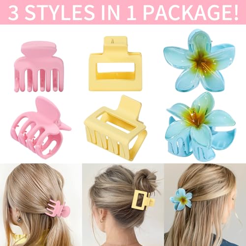 USDNICE Flower Hair Claw Clips 9 Pack - Multi-Style Nonslip Hair Accessories
