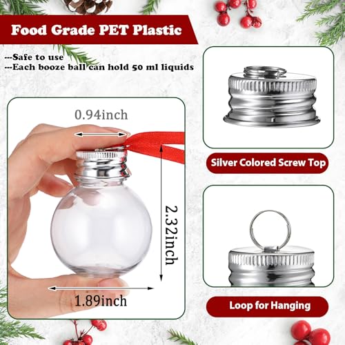 Fillable Christmas Ornament Balls with Silver Lids - Clear, 100 Pack