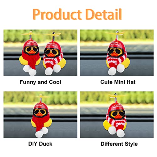 Christmas Rubber Duck Car Ornament with Helmet, Scarf & Sunglasses