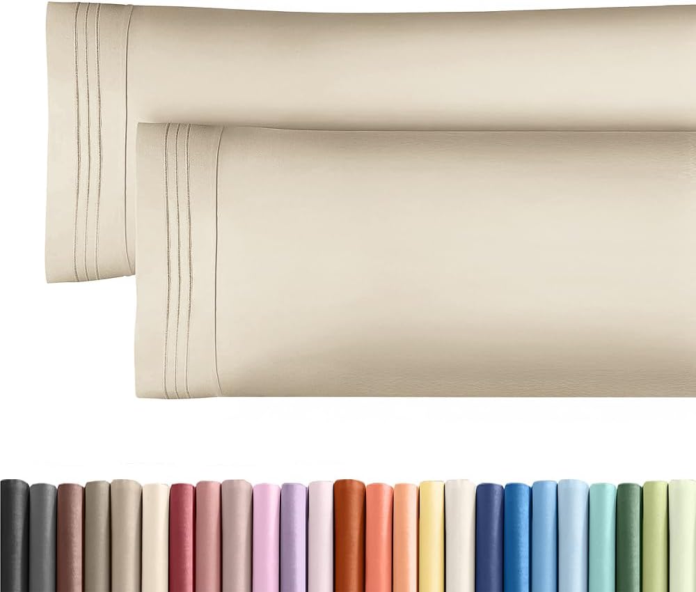 Skiennix Body Pillowcases Set of 2 | Soft, Breathable 20x54 Long Pillow Covers for Side Sleepers - Machine Washable (Wheat)