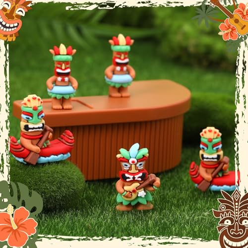30Pcs Mini Tiki Figurines Set - Hawaiian Tiki Statues for Parties