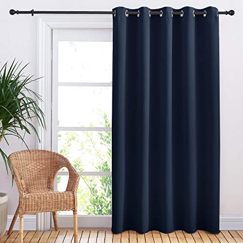 NICETOWN 70x84 Inch Navy Blackout Curtain Panel - Thermal Insulated & Noise Reducing