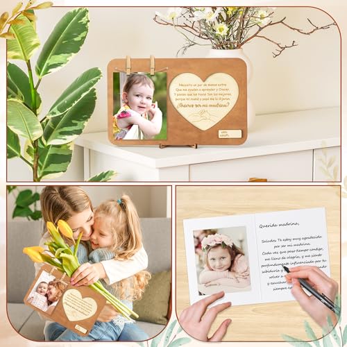 Wooden Godmother Proposal Gift Frame Set with Card - Heartwarming Design