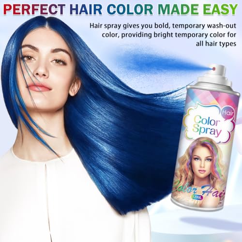 AIUEO Blue Temporary Hair Color Spray Washable Quick-Drying Hair Dye
