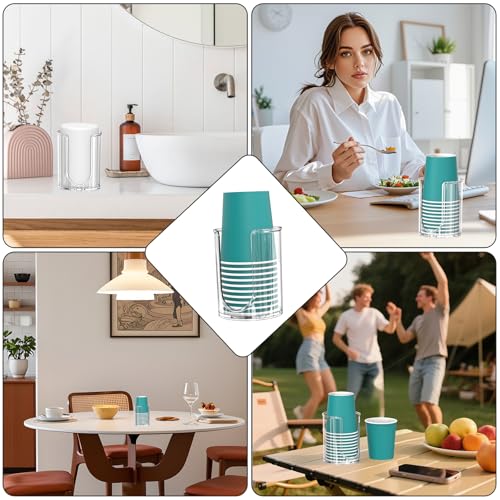 GeeRic Clear Acrylic Bathroom Cup Dispenser for 3 oz Disposable Paper Cups