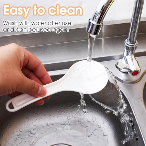 Giantree Non-Stick Plastic Rice Paddle 2-Pack, 7.7 Inch White Rice Spoon