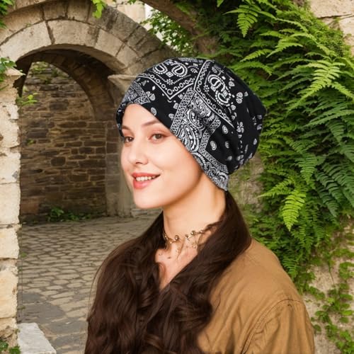 4 Pieces Soft Cotton Beanie Turban for Women, Chemo Head Scarf Hats, Elastic Hair Wraps, Cancer Headwear Covers
