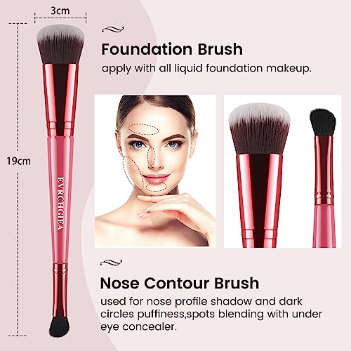 EVRCHGIEA Dual-Sided Foundation and Contour Makeup Brush Set
