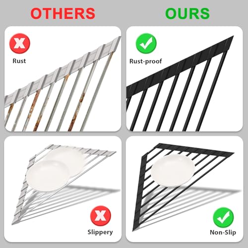 Triangular Sink Rack - Foldable, Heat-Resistant Dish Drying Mat