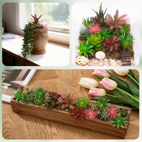 16 Pcs Artificial Succulent Plants Assortment for DIY Crafts and Home Decor