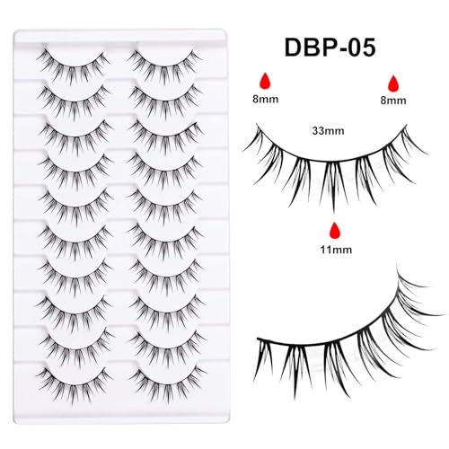 Natural False Eyelashes 10 Pairs Reusable Soft Cotton Band Strip Lashes