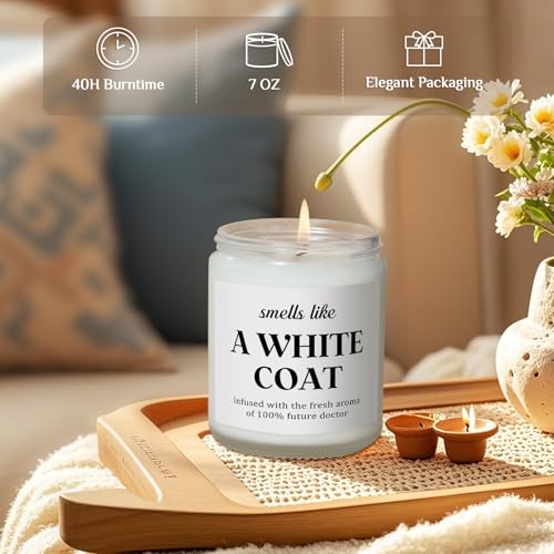 Vanilla Scented White Coat Candle - Future Doctor Gift (7oz)