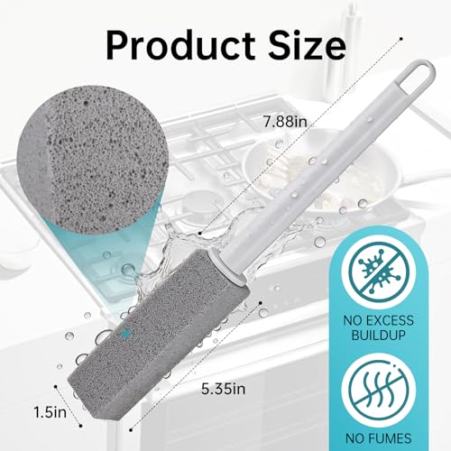 Pumice Stone for Stove Cleaning - 3 Pack with Handle & Hanging Hole