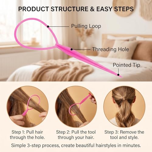UPSTORE 10-Piece Plastic Magic Hair Braider and Ponytail Styling Kit