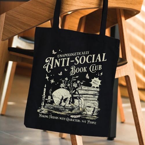 Kimoli Book Lovers Canvas Tote Bag - Cute Book Club Gift for Readers Women