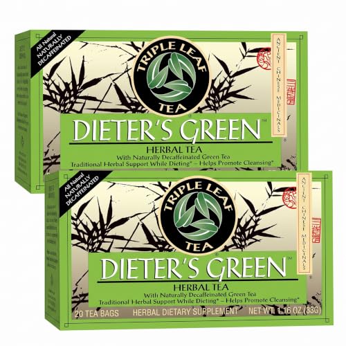 Dieter's Green Herbal Tea - Triple Leaf Teas 20 Bags Pack of 2