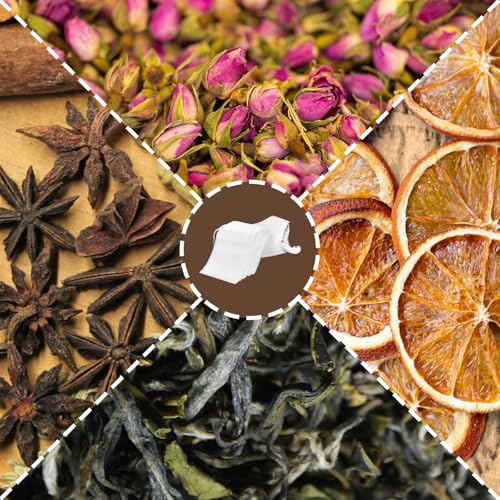 400PCS Disposable Tea Filter Bags with Drawstring for Loose Leaf Tea, Herbs & Spices