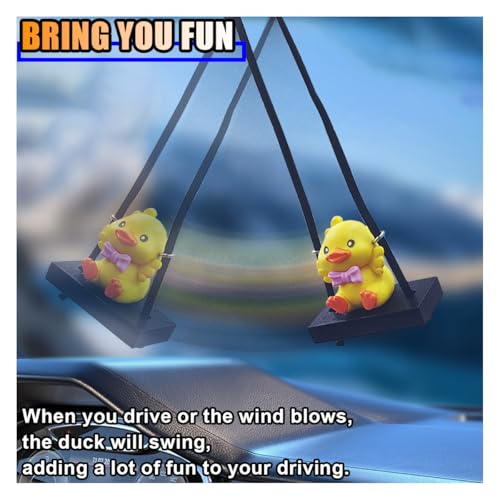 Swinging Duck Car Hanging Ornament - Cute Rearview Mirror Charm