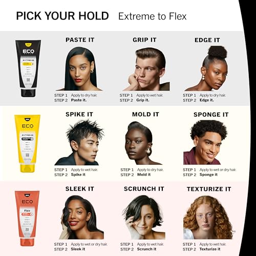Eco Style Extreme Stiff Hold Styling Gel — 6 oz Alcohol-Free Hair Gel
