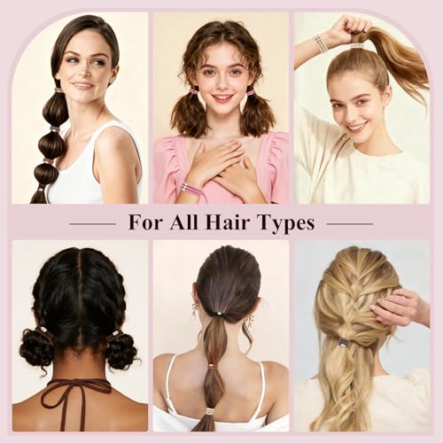 WantGor No Damage Hair Ties 15-Pack Elastic Ponytail Holders Black