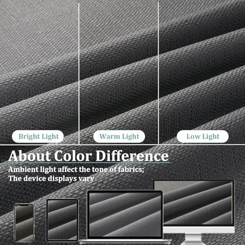 Dark Grey Faux Linen Valance Curtain, 60" W x 12" L - Light Filtering