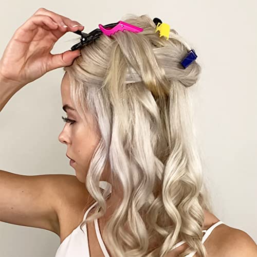 Professional Hair Styling Alligator Clips - Double-Hinged Wide Teeth Sectioning Hair Clips 10 Pack