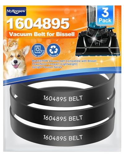 1604895 Replacement Belt for Bissell Powerforce Compact Upright Vacuum, 3 Pack
