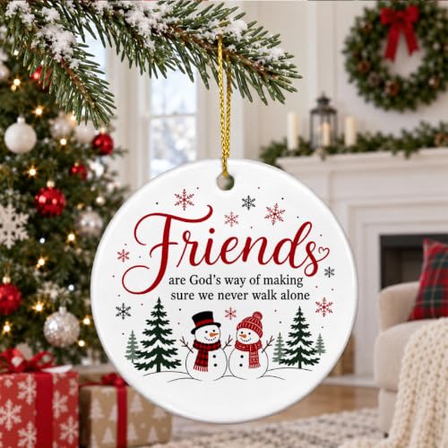 Christmas Ornament - Friendship Gifts for Women - Ceramic Holiday Decor
