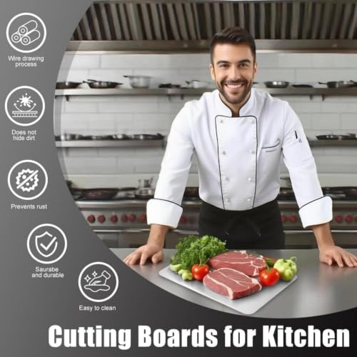 Roying 100% Titanium Cutting Board, 13.4" x 9" Non-Slip Prep & Serving Tray