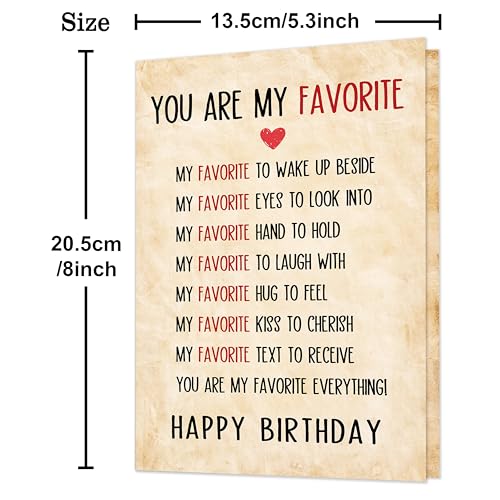 Romantic Birthday Card for Husband Wife, Premium Linen Card ZN416