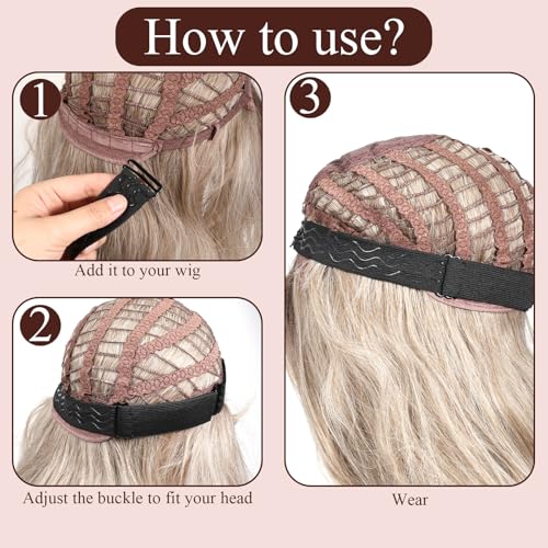 Adjustable Non-Slip Wig Strap Elastic Band for Glueless Wigs 4 Pack