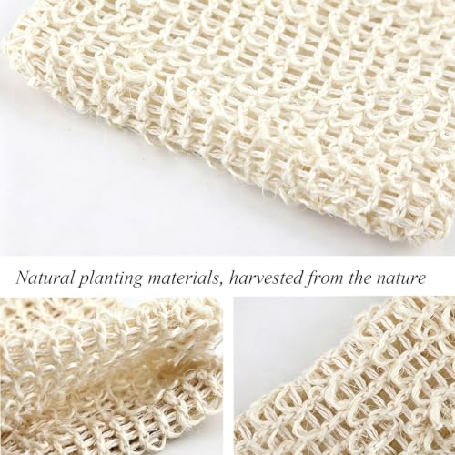Natural Sisal Soap Saver Bag 5-Pack Exfoliating Soap Mesh Pouch