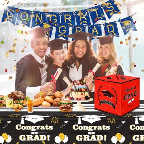 Red 2026 Graduation Card Box for Party Decorations & Money Holder