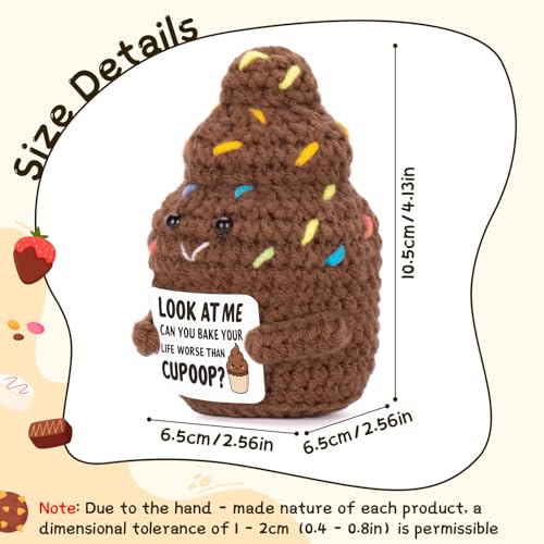 FunisFun Positive Poo Cupcake Crochet Doll with Inspiration Card