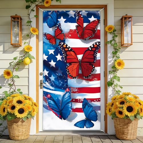 Spring Welcome Door Cover Banner - 71" x 35" Floral Front Door Decoration