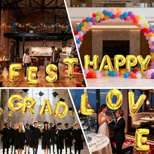 40 Inch Gold Letter T Foil Balloon - Perfect for Celebrations