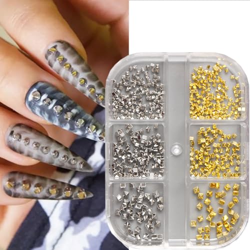Shiny Alloy Nail Charms Gold and Silver Mixed Nail Art Studs