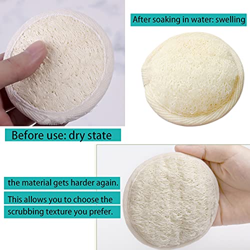 Natural Loofah Body Exfoliating Pads with Hand Strap - 2 Pack