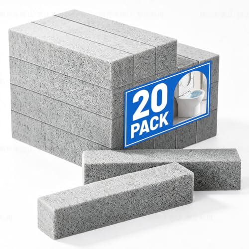 20 Pack Pumice Stone Toilet Bowl Cleaner - Natural Scouring Sticks for Tough Stains